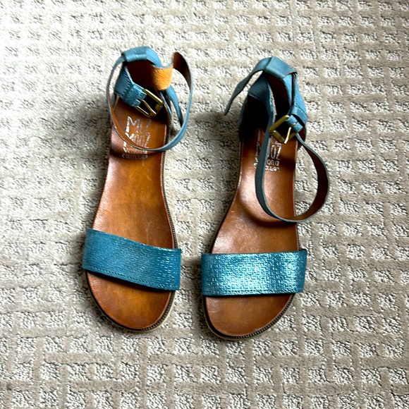 Miz Mooz Blue Ankle Strap Sandals - Picture 1 of 5